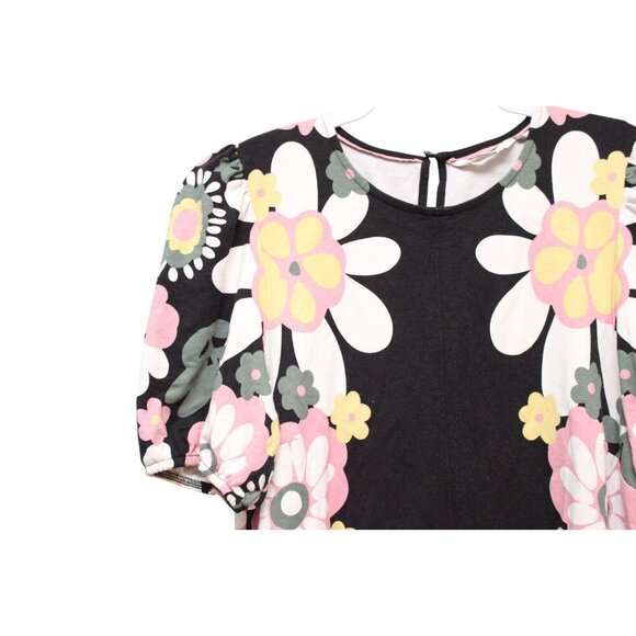 Boden Dress Size 8 Multicolor Floral Puff Sleeve Pop Art Preppy Colorful Retro - Picture 6 of 13